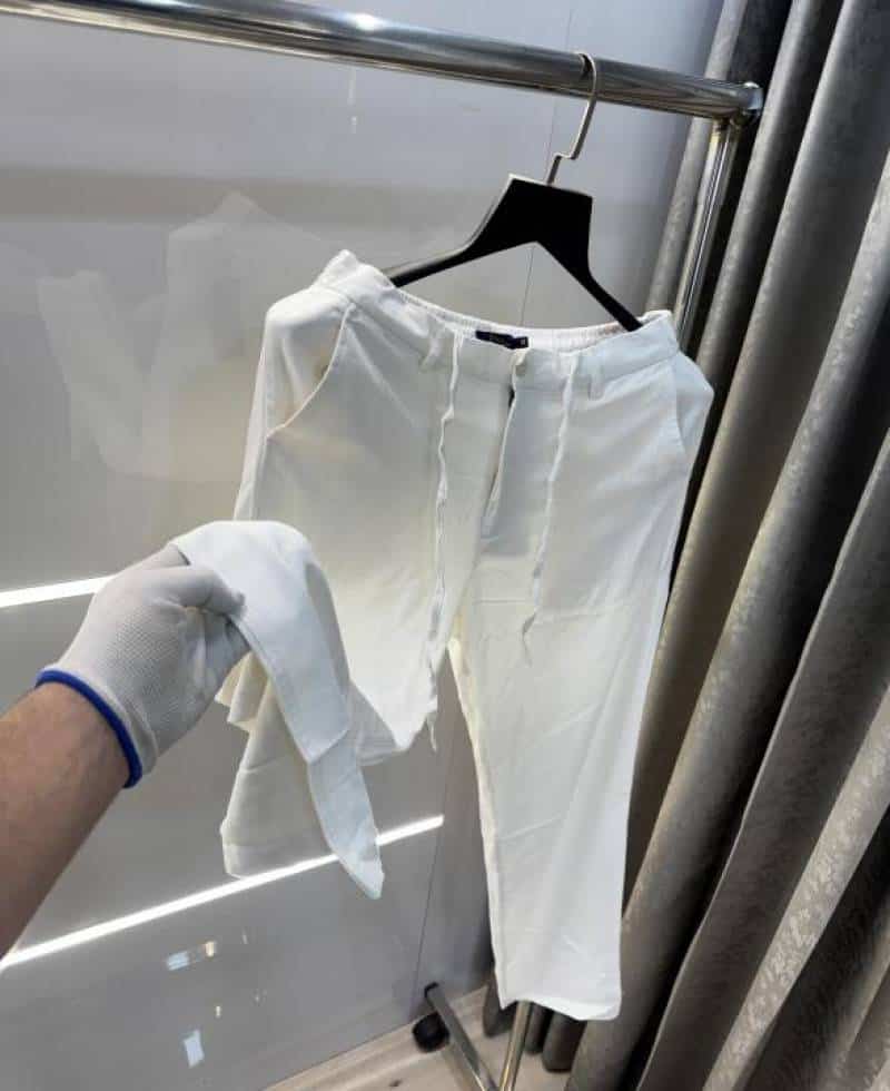 Ralp Lauren White Premium Pure Linen Trousers