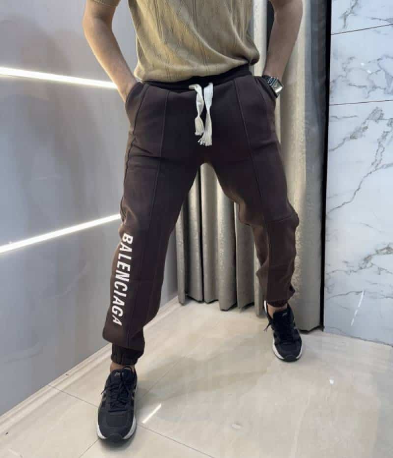 BaLeNcIaga Brown Logo Print Premium Jogger Sweatpant