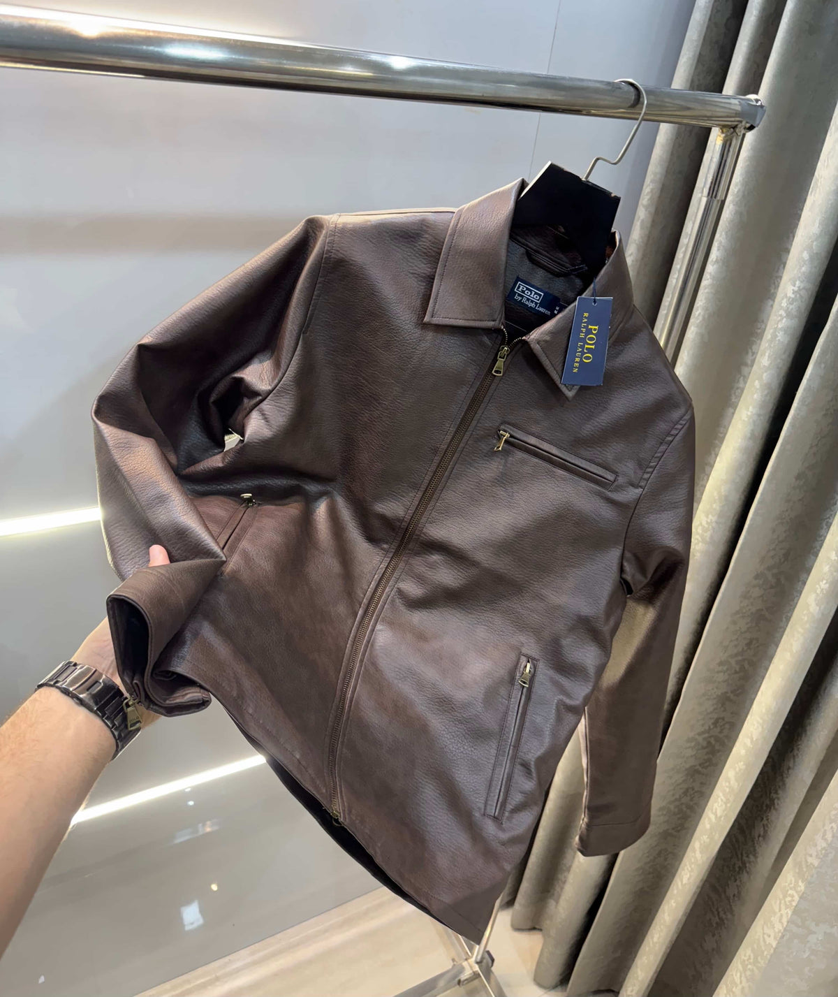 Ralph Lauren Brown Lu...Xury Leather Jacket