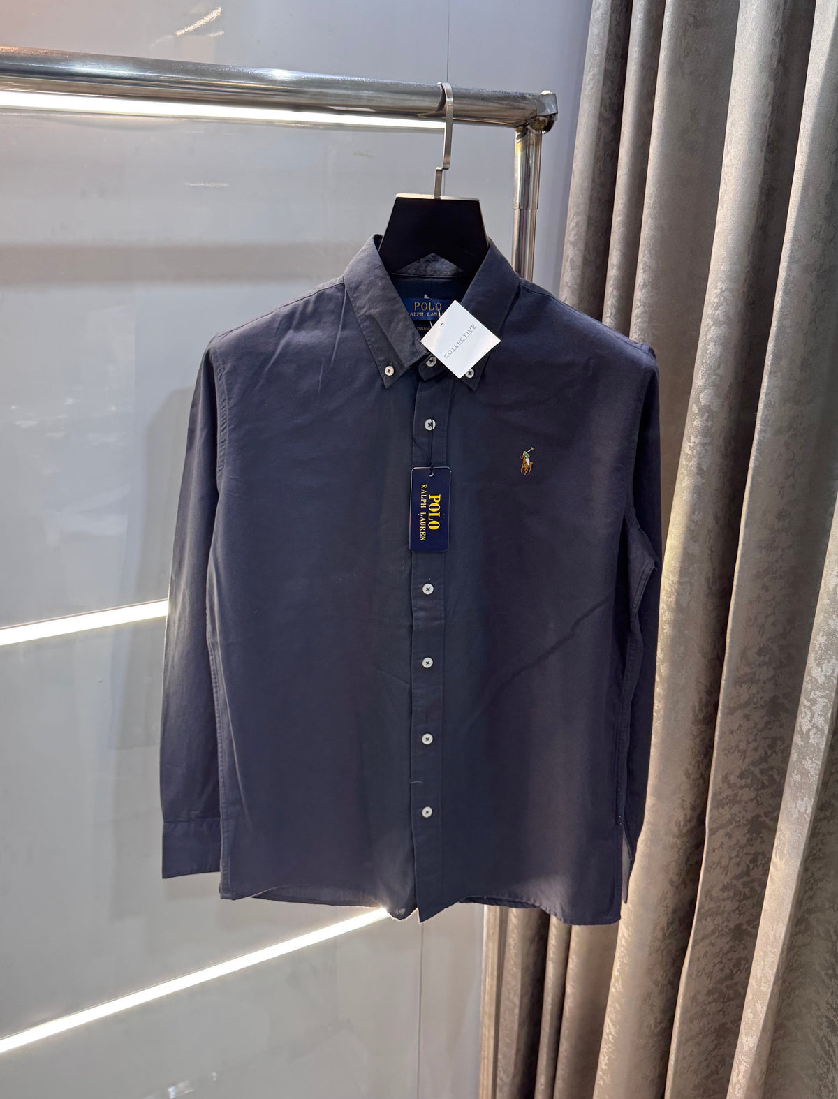 Ralph Lauren Dark Grey Embroidery Logo Classic Shirt