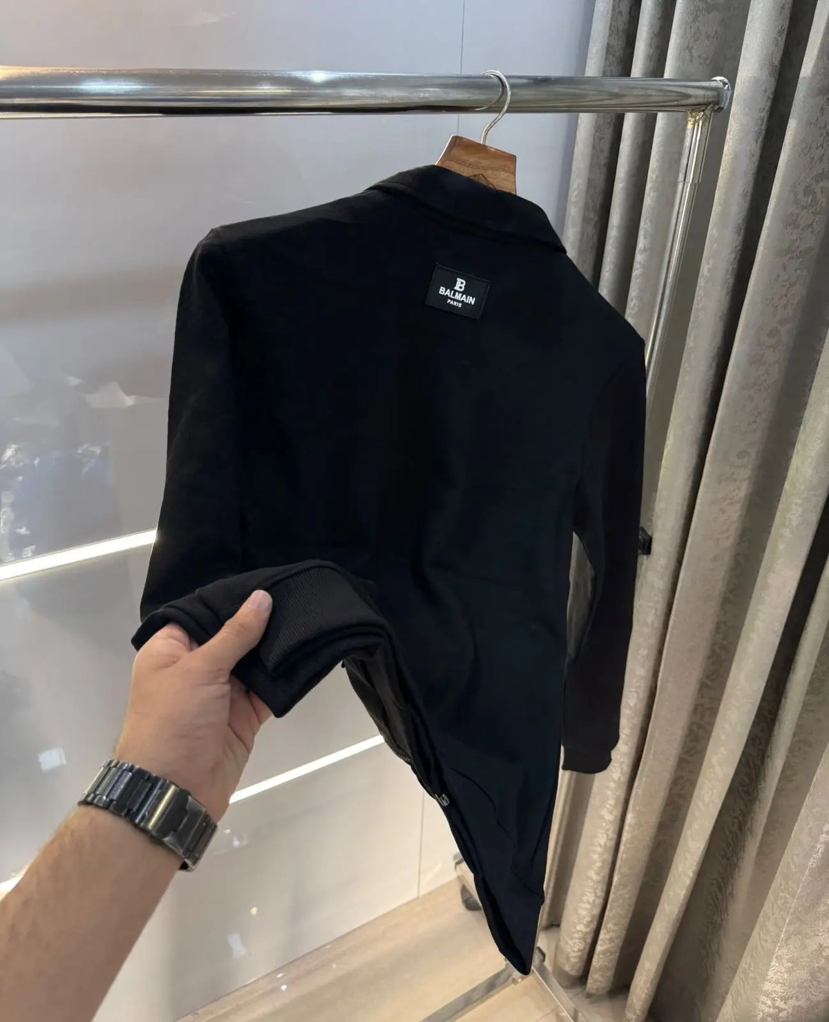Balmai n Paris Black Logo Imported Jacket