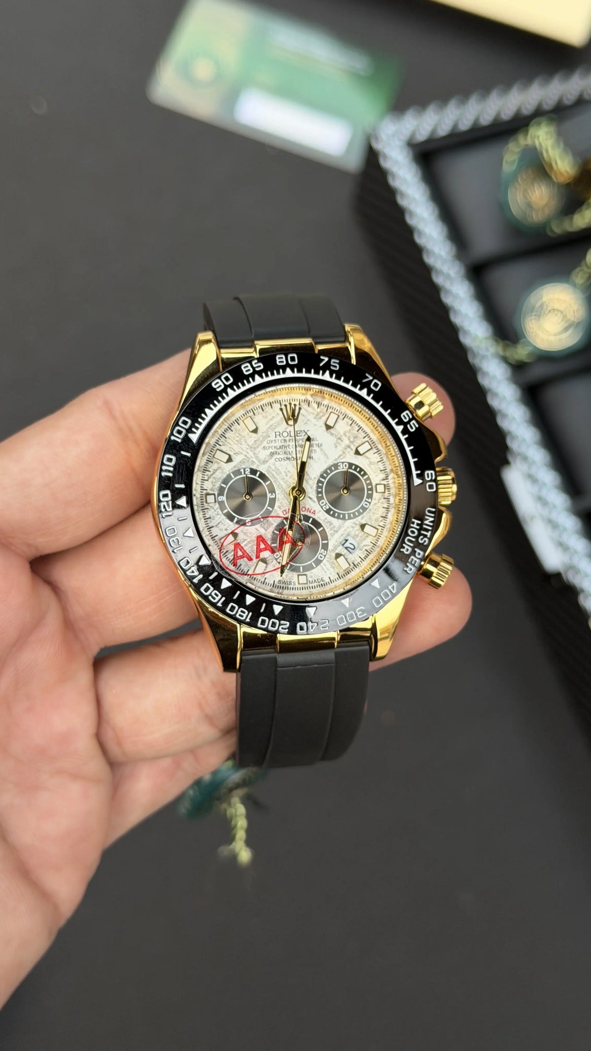 Role_-X Daytona Oysterflex Meteorite Gold