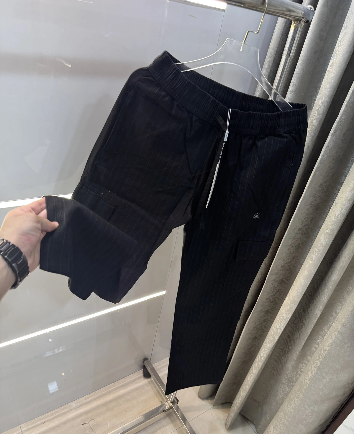 Calvin Klein Black Stripes Classic Trouser