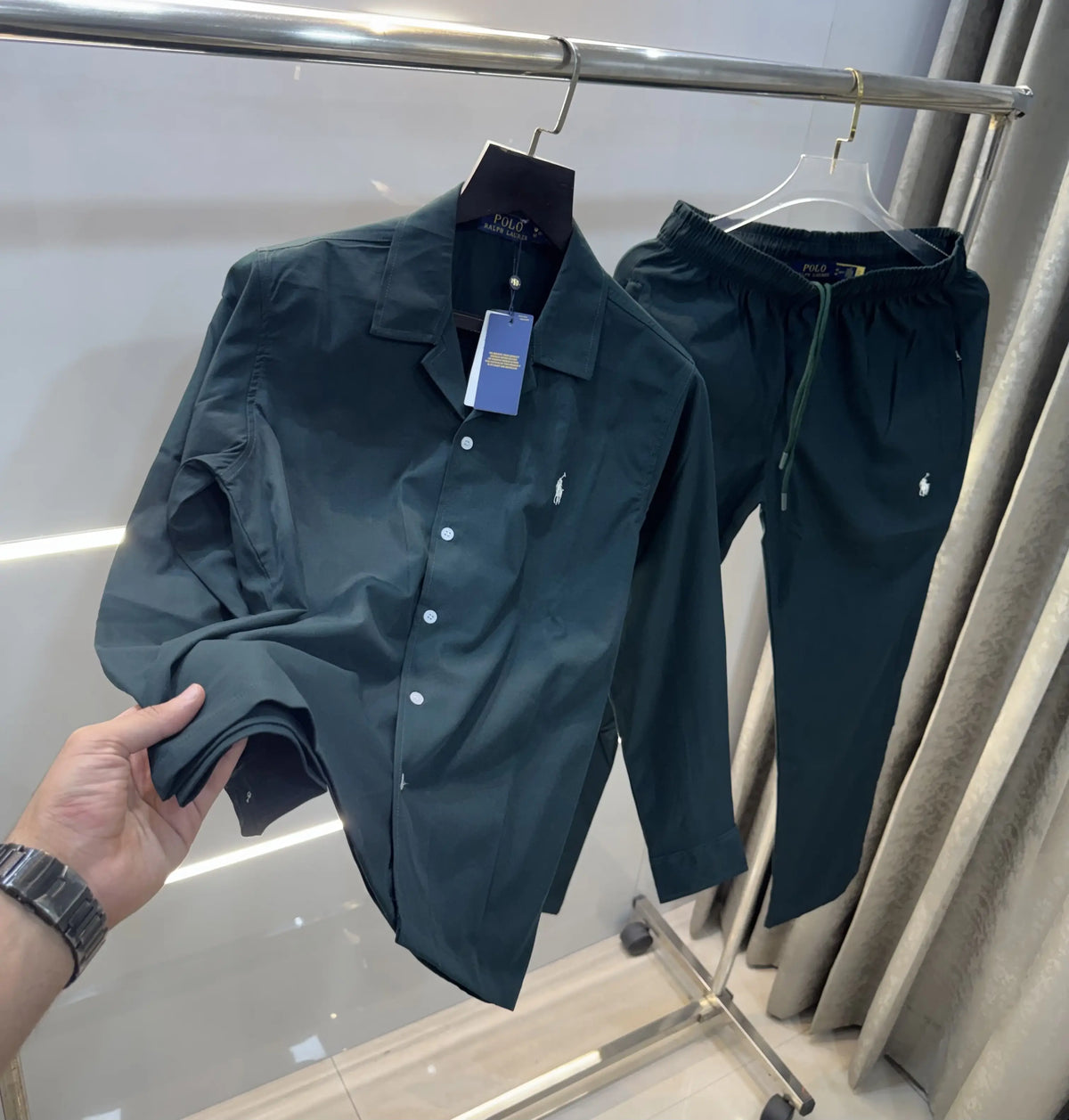Ralph Lauren Bottle Green Logo Work Premium Tracksuit