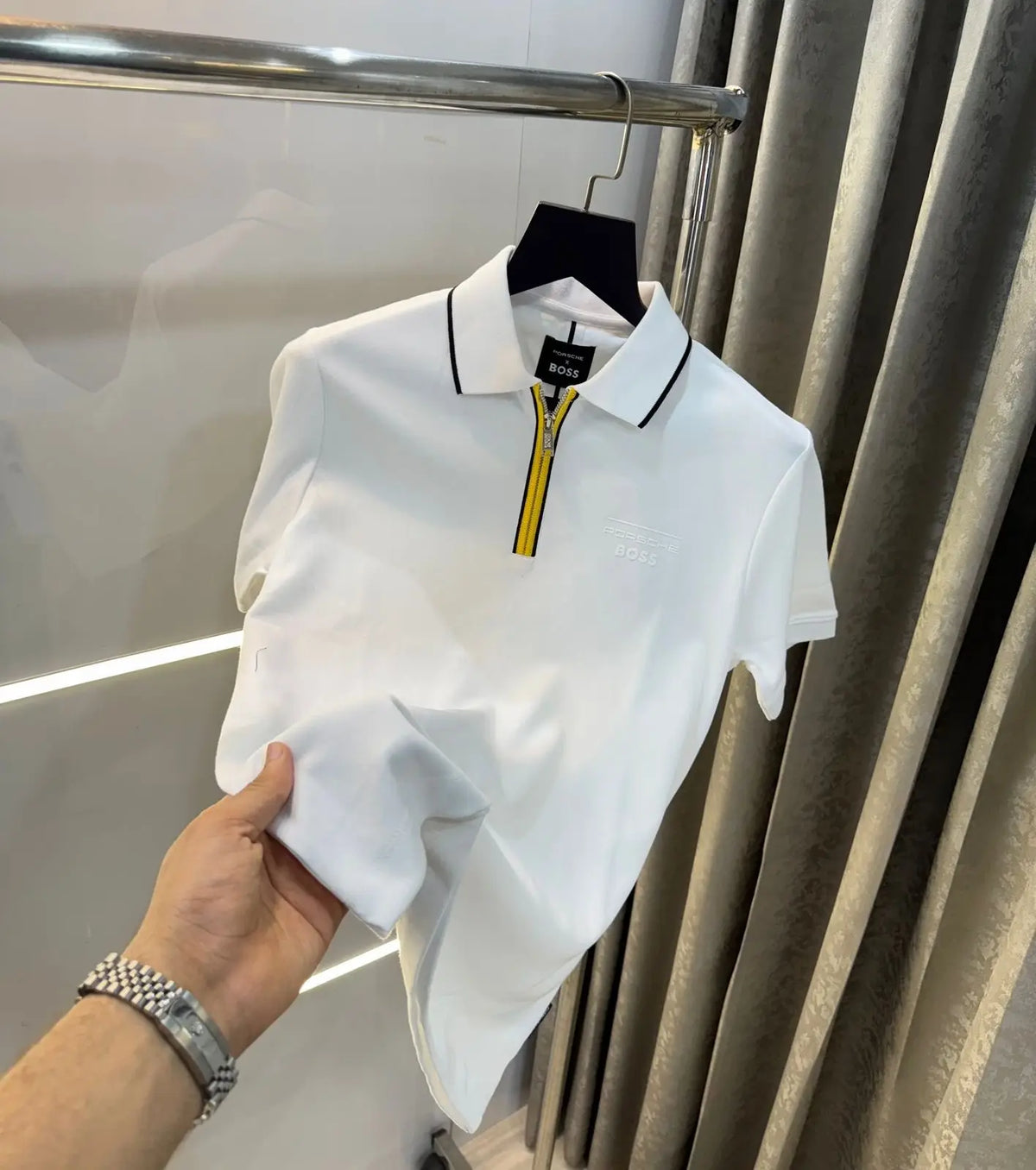 Hugo Boss White Porsche Limited Edition Premium Polo T-shirt