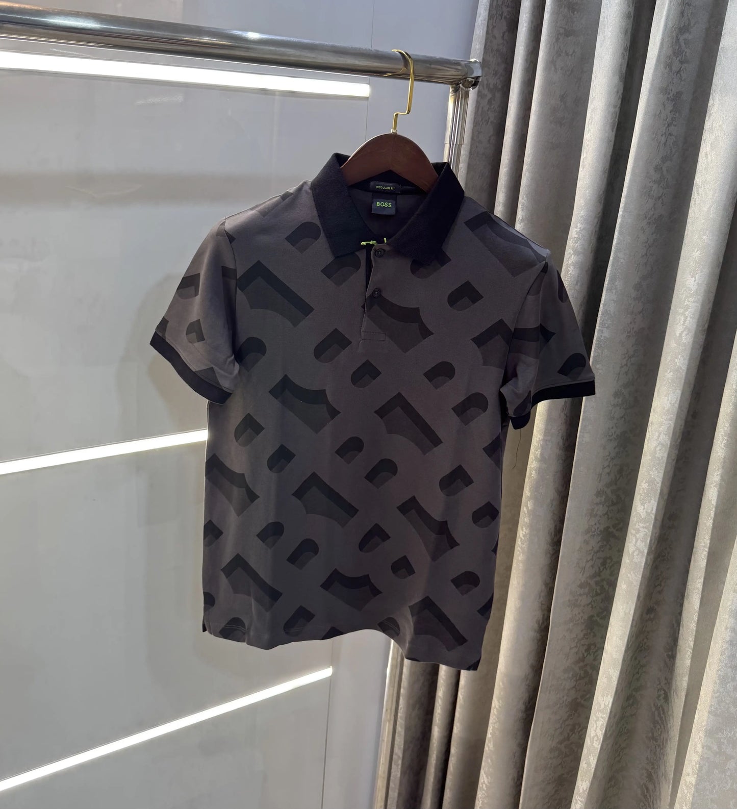 Hugo Boss Grey Premium Polo T-shirt