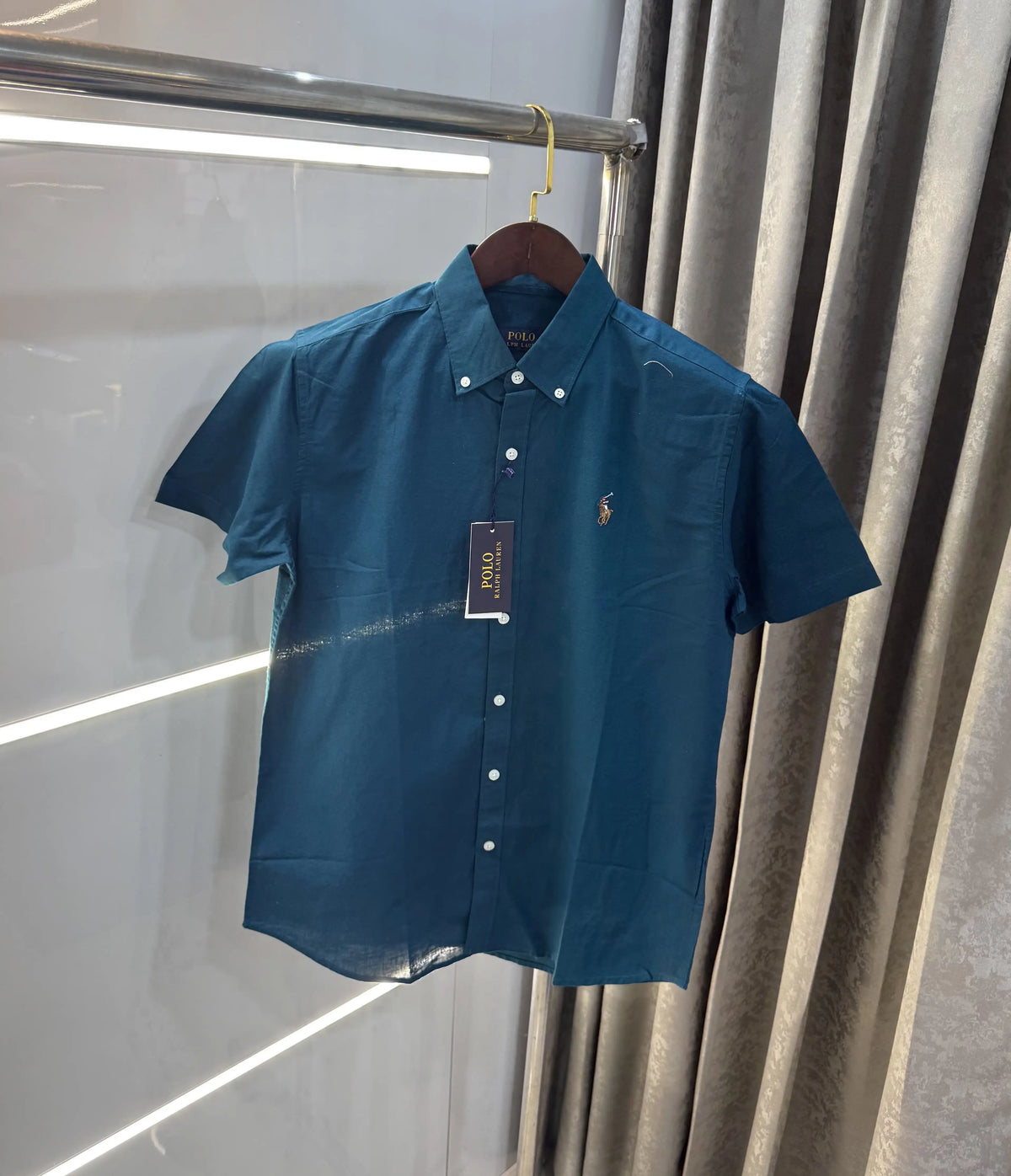 Ralph Lauren Petrol Blue Premium Linen Shirt