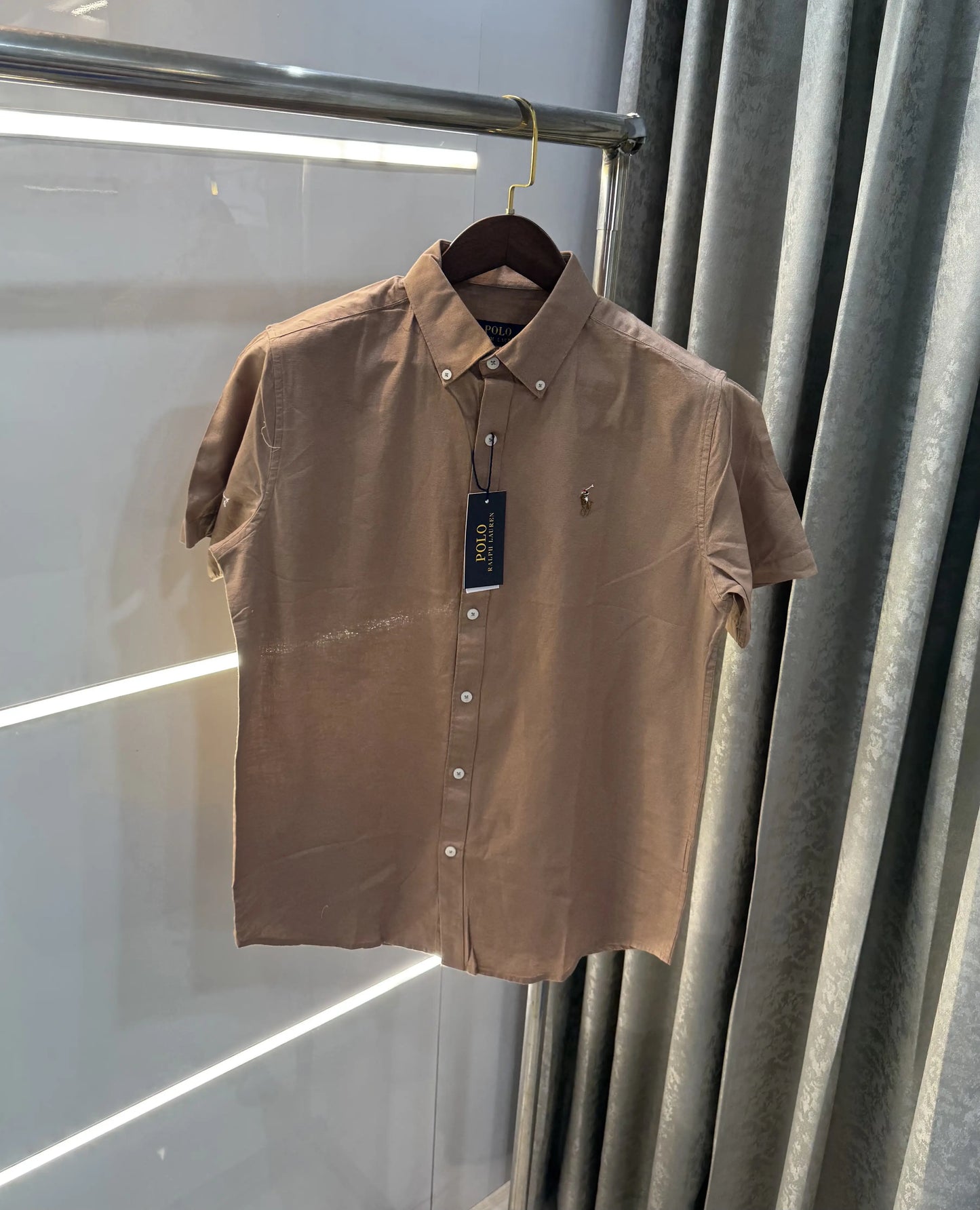 Ralph Lauren Brown Premium Linen Shirt