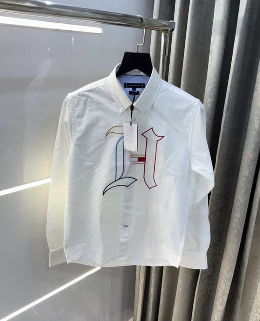 Tomm y Hilfiger White Embroidery Logo Premium Shirt