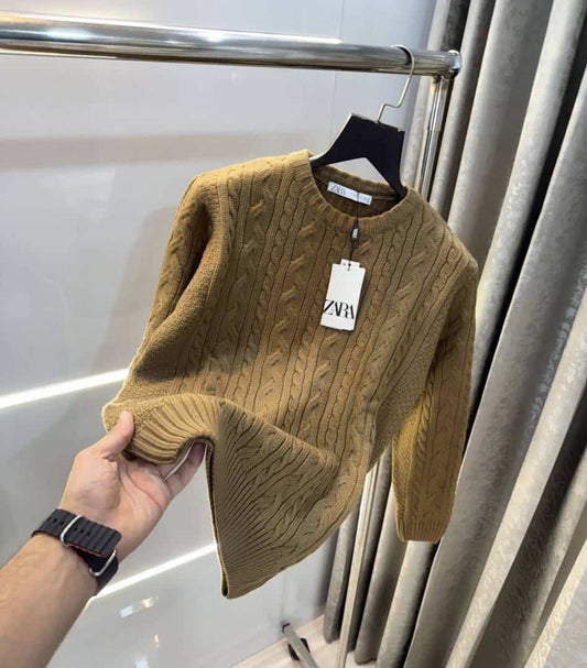 Zar a Beige Knitted Premium Pull Over