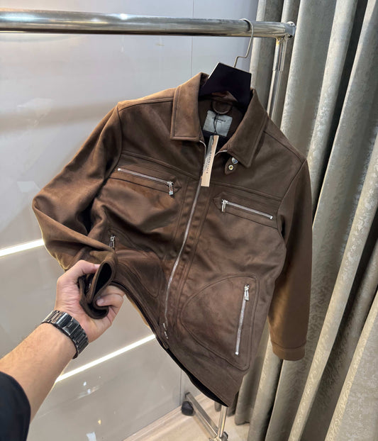 Essential fe4R. Of g-oD.. Dark Brown Imported Bomber Jacket