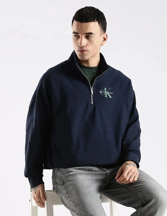 Calvin  Klein Navy Blue Zip Premium Sweatshirt
