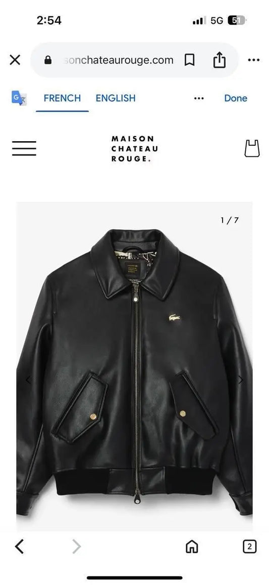 Lacost e Black Back Work Imported Leather Jacket
