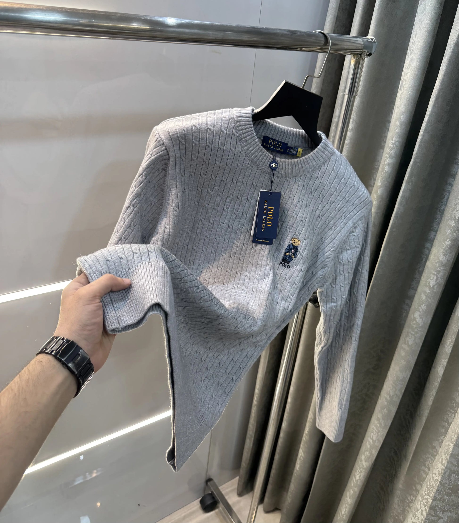 Ralph  Lauren Grey Teddy Edition Imported Pull Over