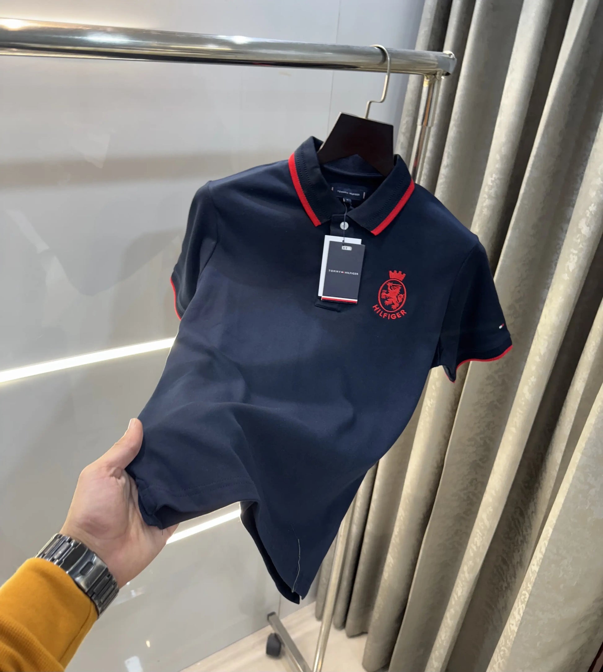 Tommy  Hilfiger Navy Blue Logo Work Premium Polo T-Shirt