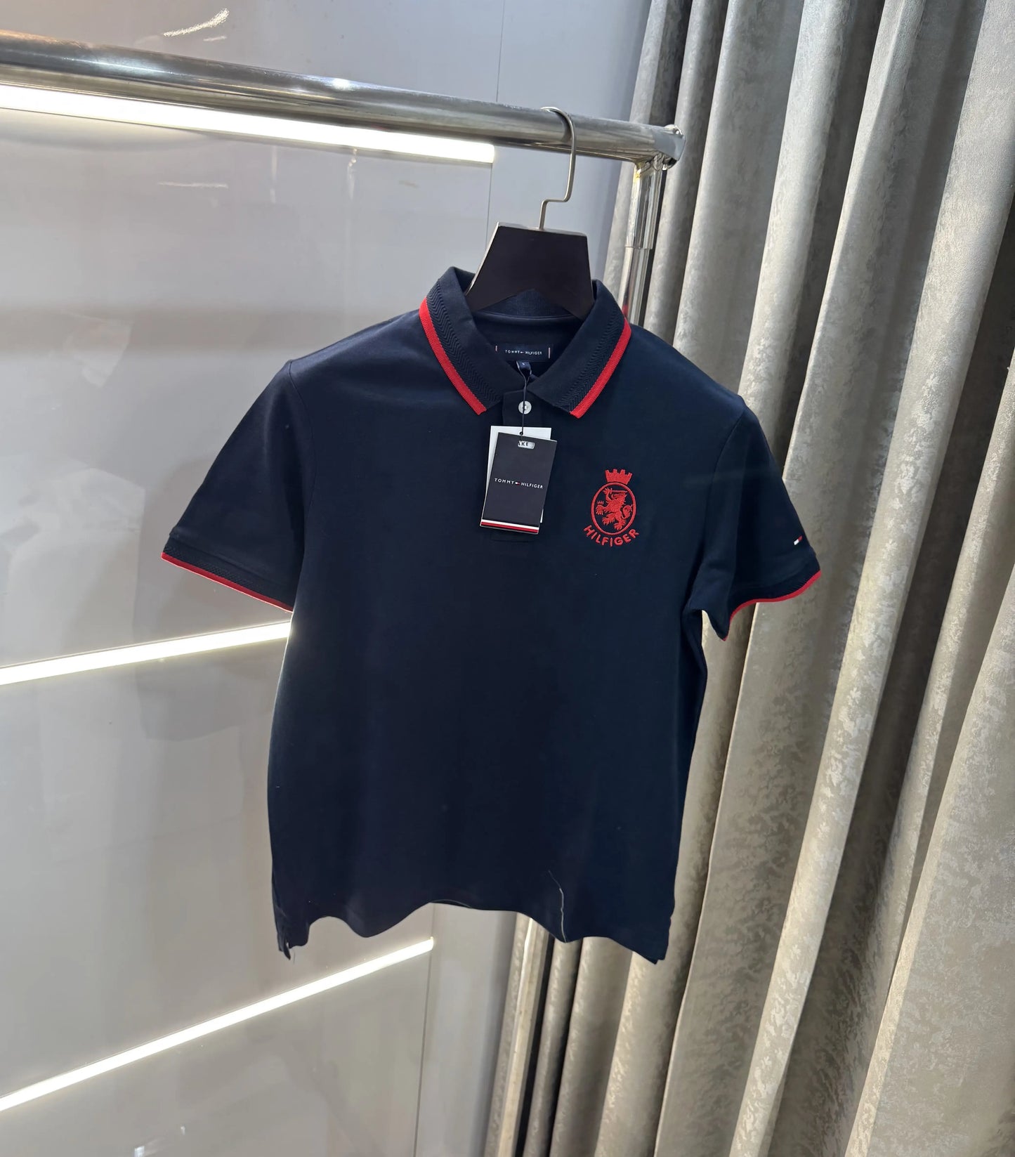 Tommy  Hilfiger Navy Blue Logo Work Premium Polo T-Shirt
