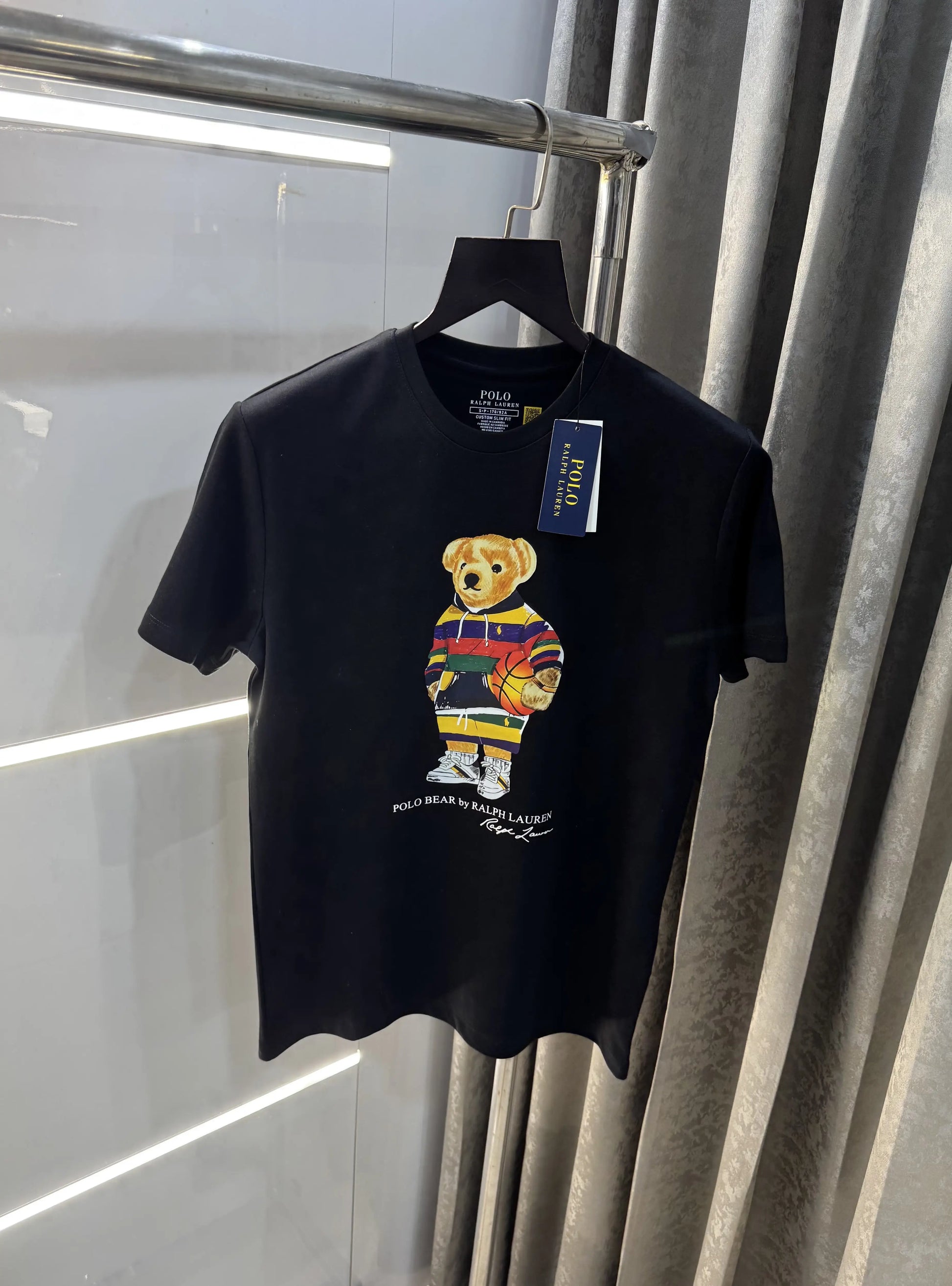 Ralph  Lauren Black Teddy Logo Premium T-Shirt