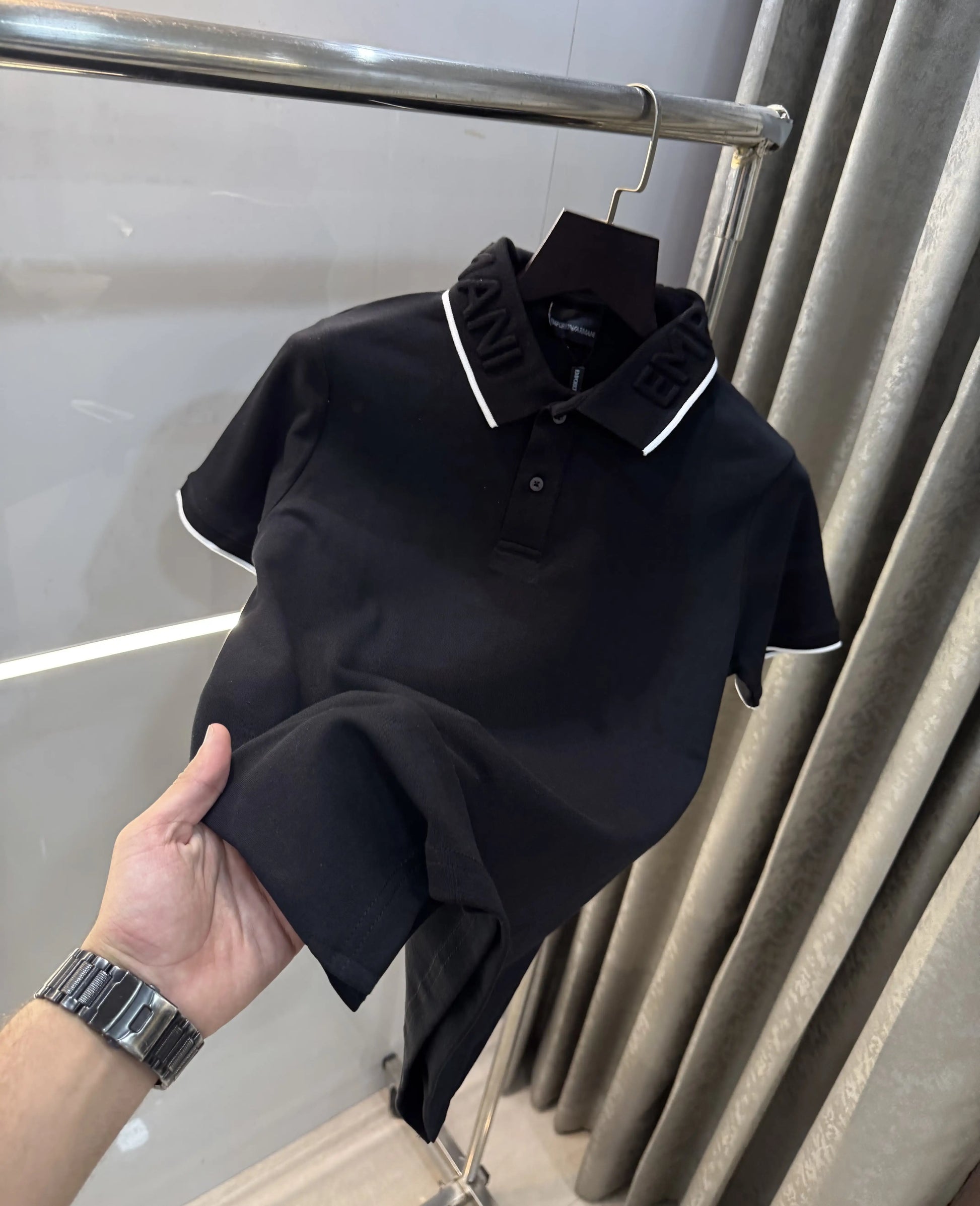 Emporio Arman i Black Premium Polo T-Shirt