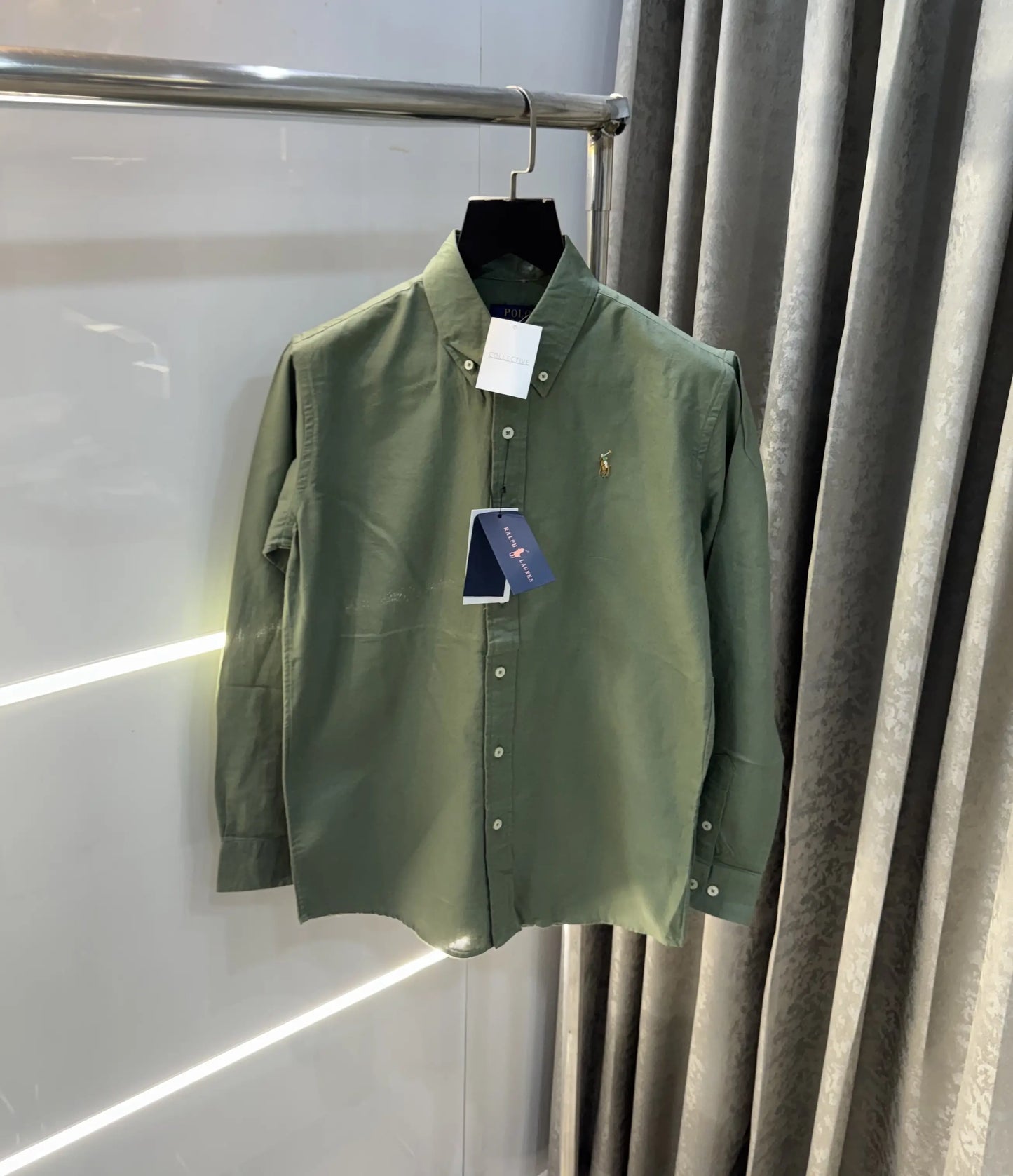 Ralph  Lauren Olive Embroidery Logo Classic Shirt