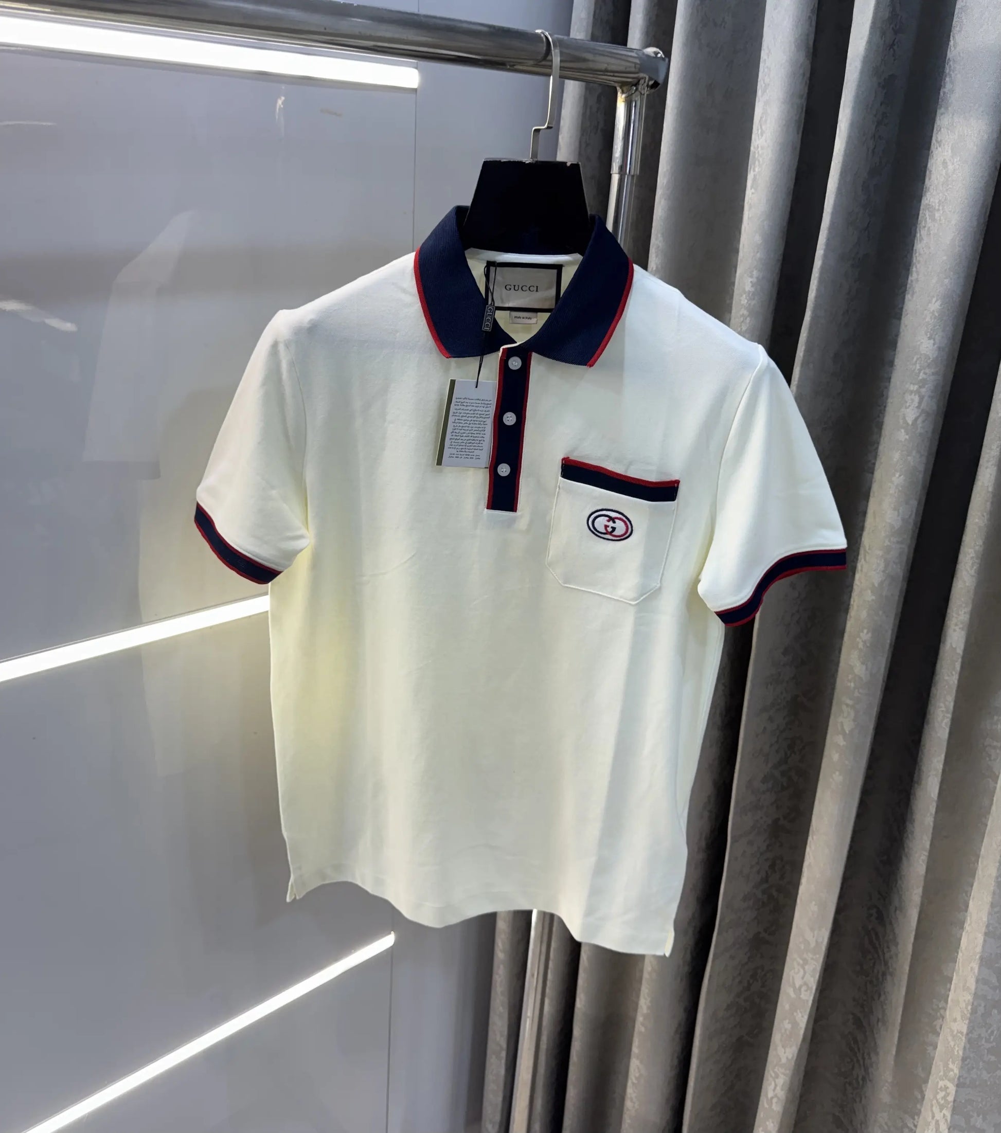 Gucc i Cream Logo Work Premium Polo T-Shirt