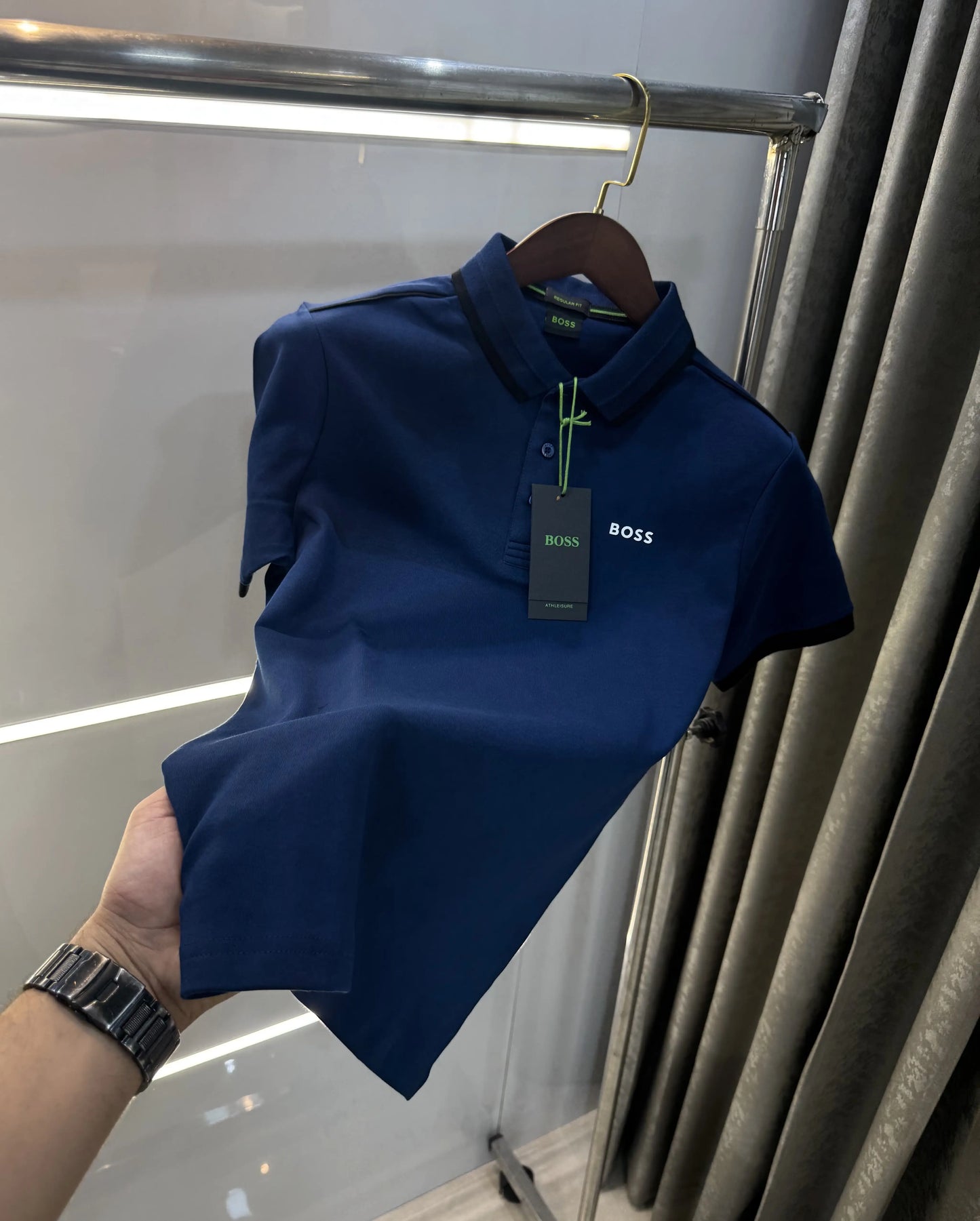 Hugo  Boss Petrol Blue Premium Polo T-shirt