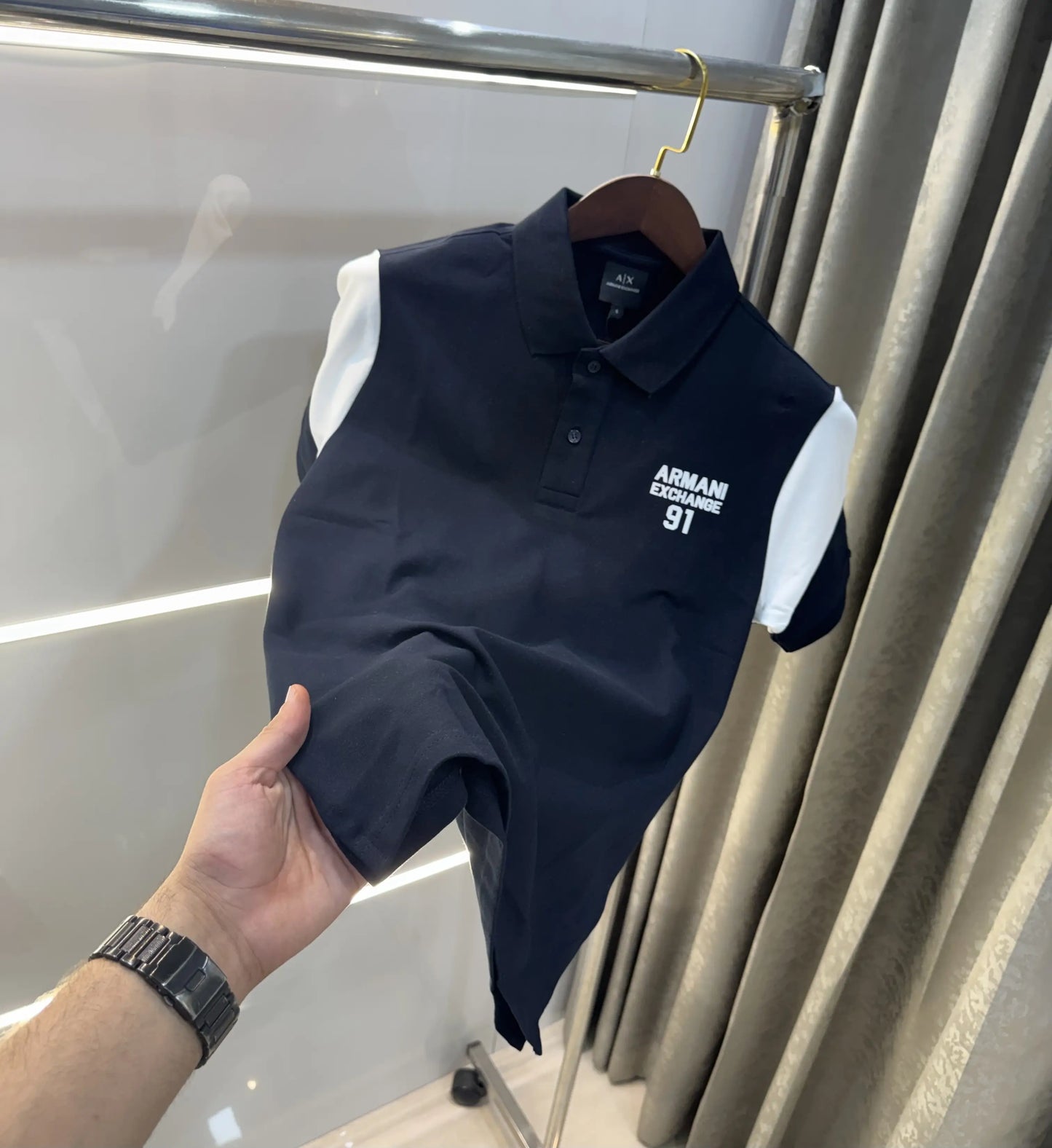 Arman i Exchange Blue Logo Work Premium Polo T-Shirt