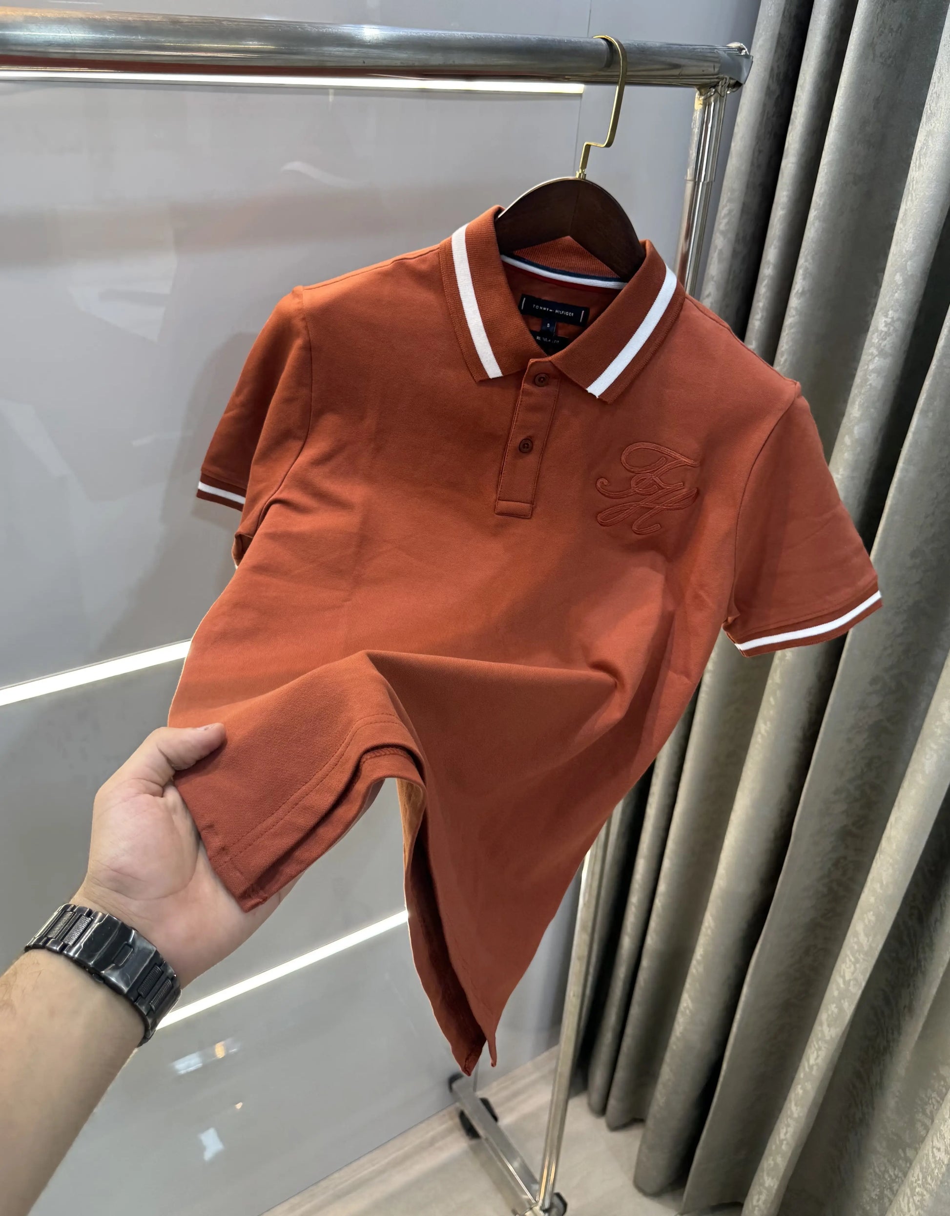 Tommy Hilfiger Brown Premium Polo T-shirt