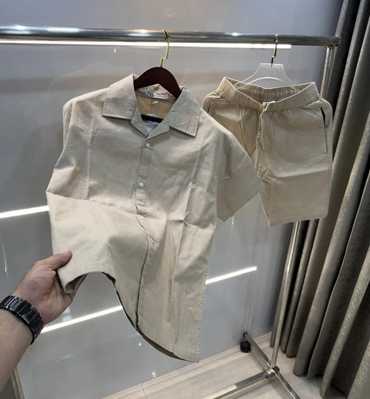 Zara Beige Logo Work Premium Cord Set